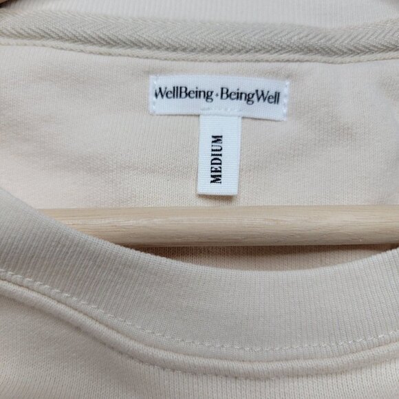 Wellbeing Being Well Goldie Cotton Sweatshirt In Bone White Cream NWT Size M - Picture 10 of 14